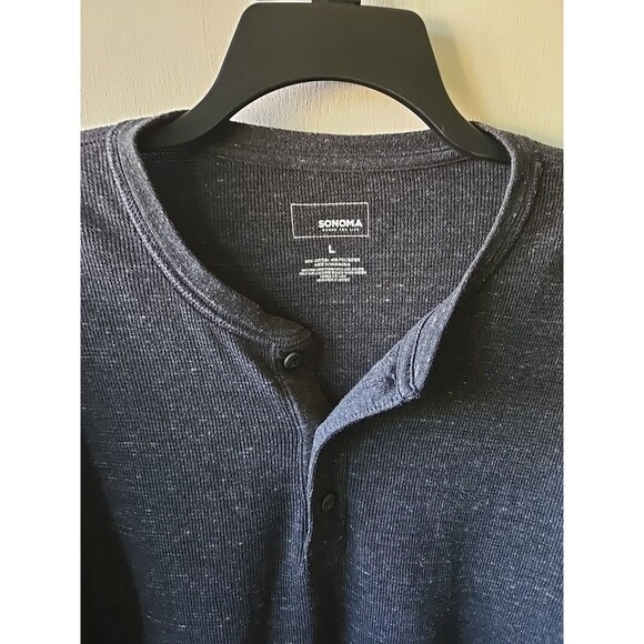 Sonoma Sweater Men's Large Gray Supersoft Thermal Long Sleeve Pullover Shirt - Picture 3 of 8